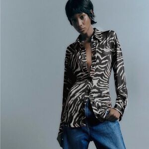 Zebra Print Blouse. Size XS.